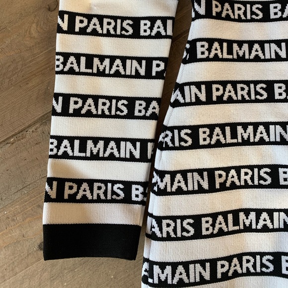 Balmain Striped Logo Knit BNWT - Picture 8 of 13